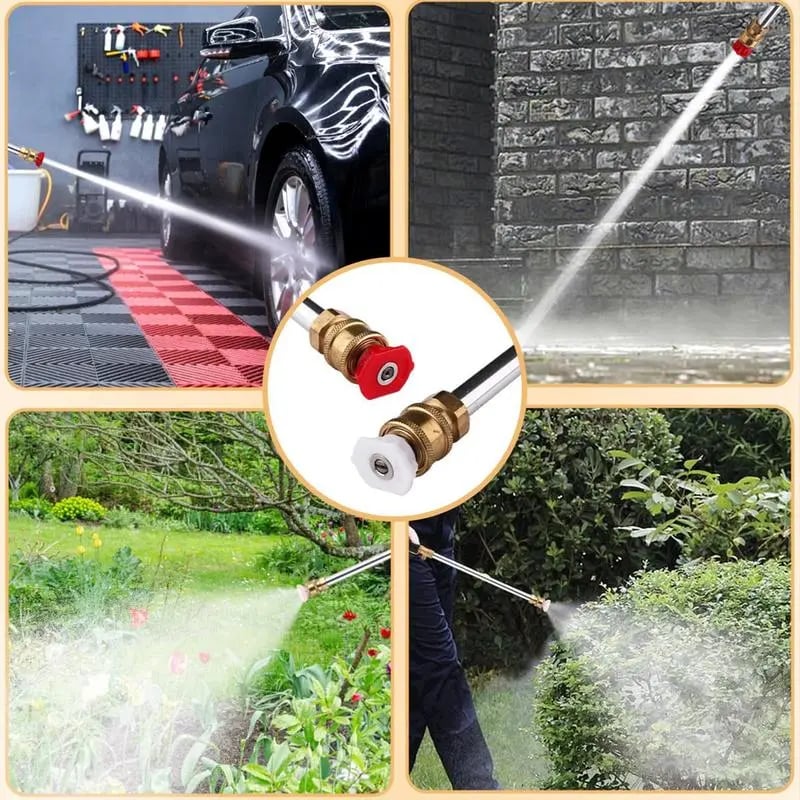 Ajaxfit™🏠🚀High Pressure Hose Nozzle – Power Washer Wand for Car, Patio & Garden Cleaning