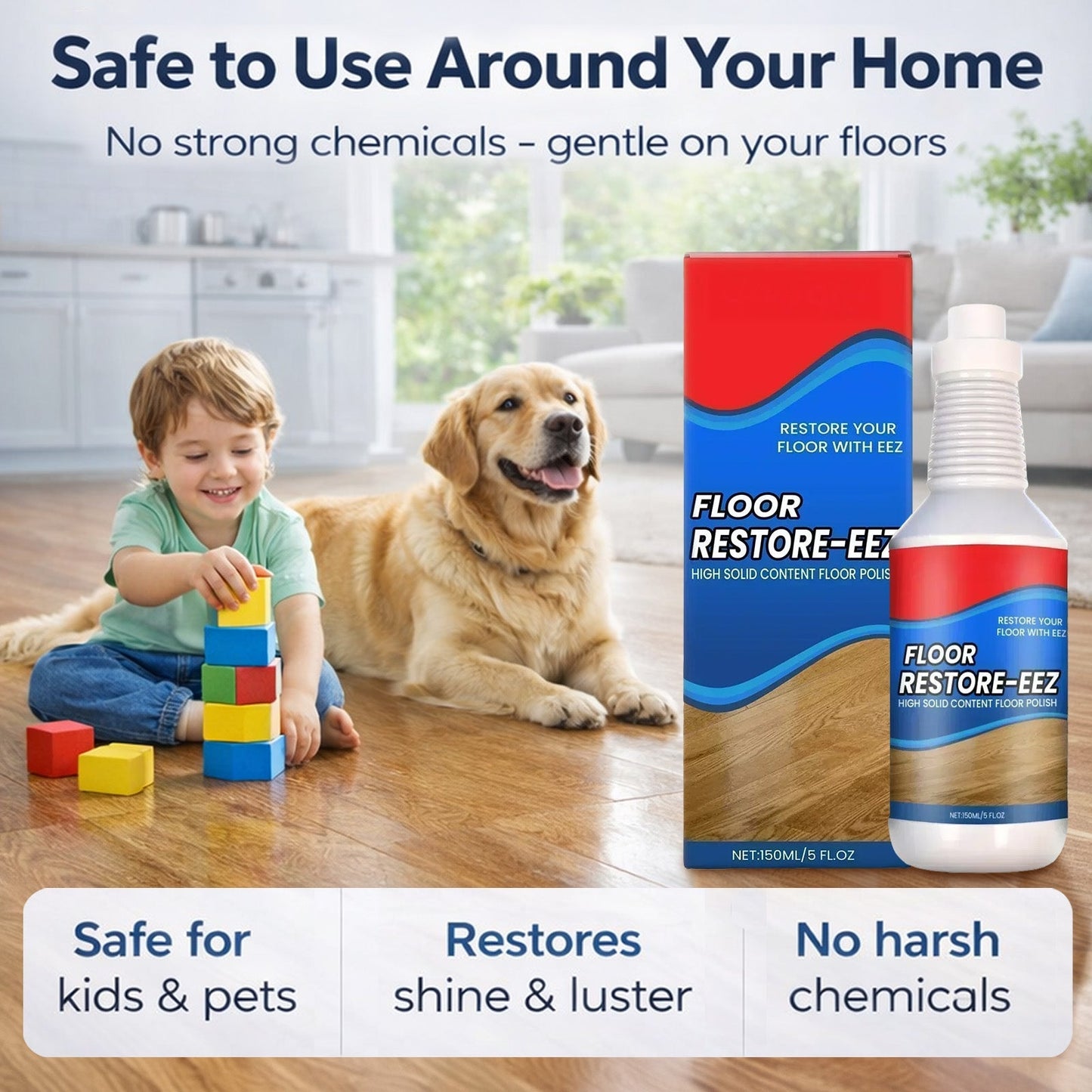 Ajaxfit™ Floor Restorer – Fast-drying, non-toxic shine. ✨