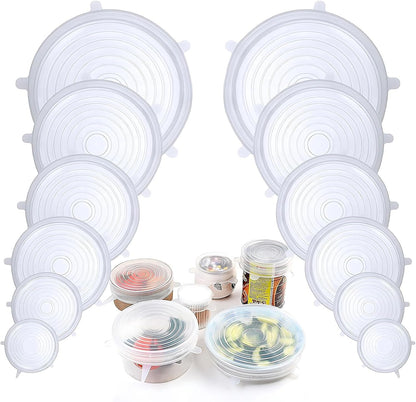 Roselli™ Silicone Stretch Lids Reuseable Microwave Safe Flexible Covers (offer)