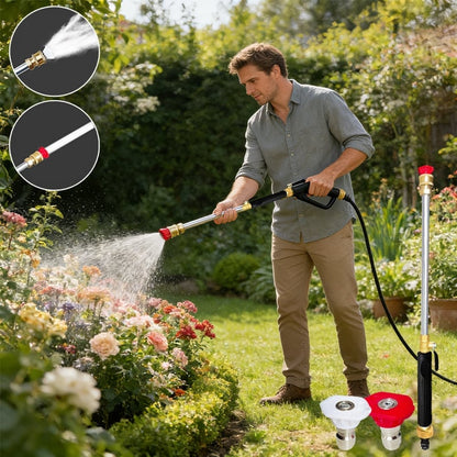 Ajaxfit™🏠🚀High Pressure Hose Nozzle – Power Washer Wand for Car, Patio & Garden Cleaning