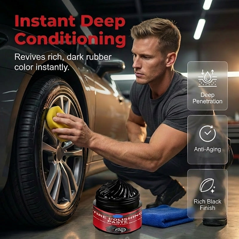 🚗Ajaxfit™ 3-in-1 Tire & Plastic Trim Renewal Paste – Restore Shine & Prevent Cracking