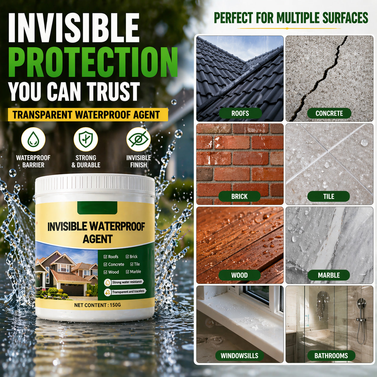 Ajaxfit™💧🛠️ Transparent Waterproof Sealant for Leak Repair🚿 No More Water Damage
