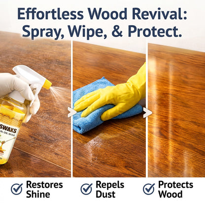 Ajaxfit™Beeswax Wood Polish Spray Natural Shine & Protection for Furniture, Floors, Cabinets – Non-Greasy, Anti-Dust Finish