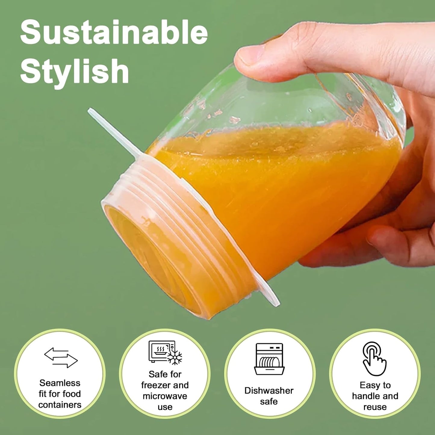 Roselli™ Silicone Stretch Lids Reuseable Microwave Safe Flexible Covers (offer)