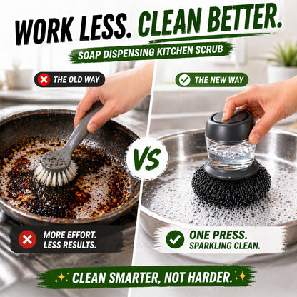 Ajaxfit™🧽 Comfort Grip Soap Dispensing Kitchen Scrub