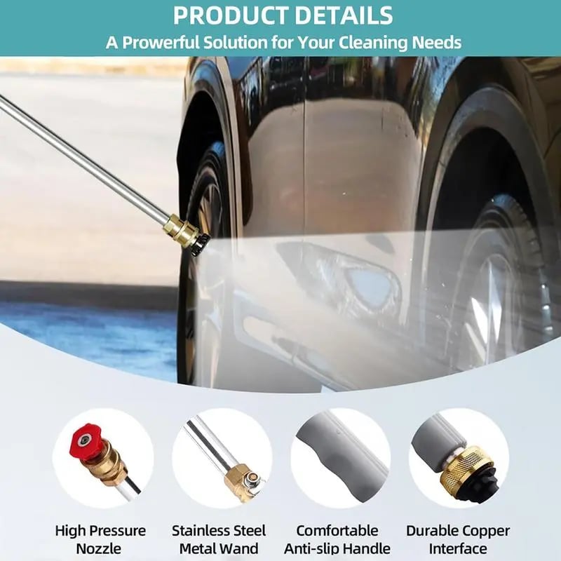 Ajaxfit™🏠🚀High Pressure Hose Nozzle – Power Washer Wand for Car, Patio & Garden Cleaning (offer)