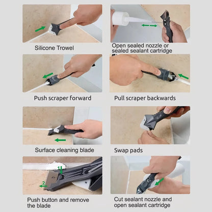 Ajaxfit™ Silicone Caulking Tools – 3-in-1 Finishing & Remover Kit