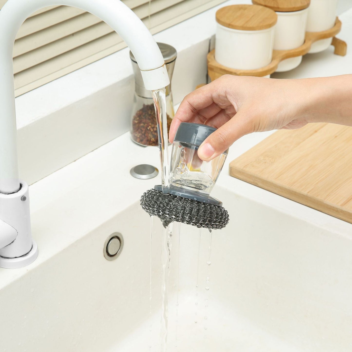 Ajaxfit™🧽 Comfort Grip Soap Dispensing Kitchen Scrub