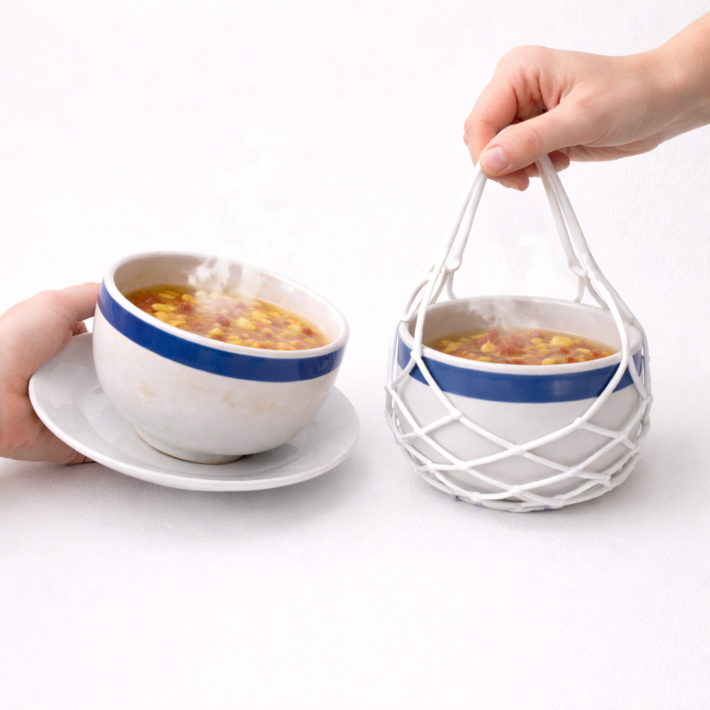 Ajaxfit™  2-in-1 Zero-Void™ Silicone Mesh Bag & Heat-Resistant Trivet Mat for Hot Bowls