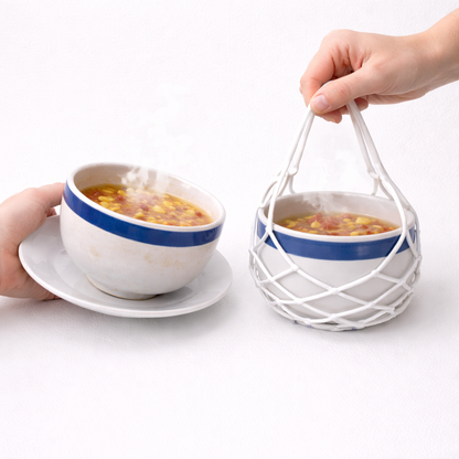 Ajaxfit™  2-in-1 Zero-Void™ Silicone Mesh Bag & Heat-Resistant Trivet Mat for Hot Bowls