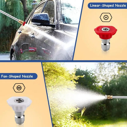 Ajaxfit™🏠🚀High Pressure Hose Nozzle – Power Washer Wand for Car, Patio & Garden Cleaning