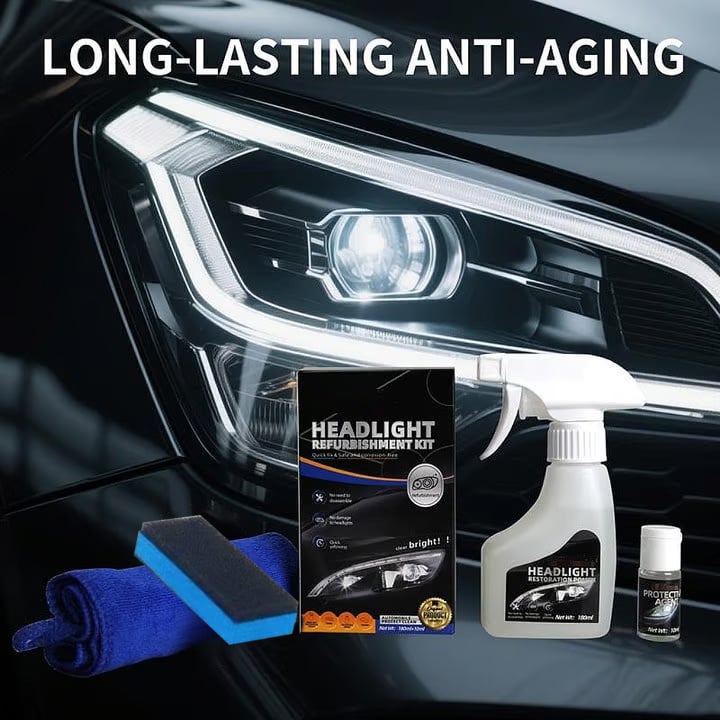 Ajaxfit™💥🚘Automotive Headlamp Restoration Fluid, blurring enhanced crystalline coating refurbisher