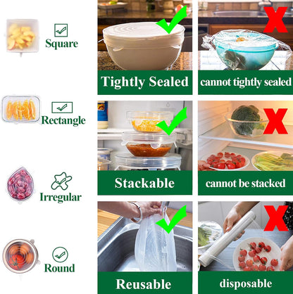 Roselli™ Silicone Stretch Lids Reuseable Microwave Safe Flexible Covers (offer)