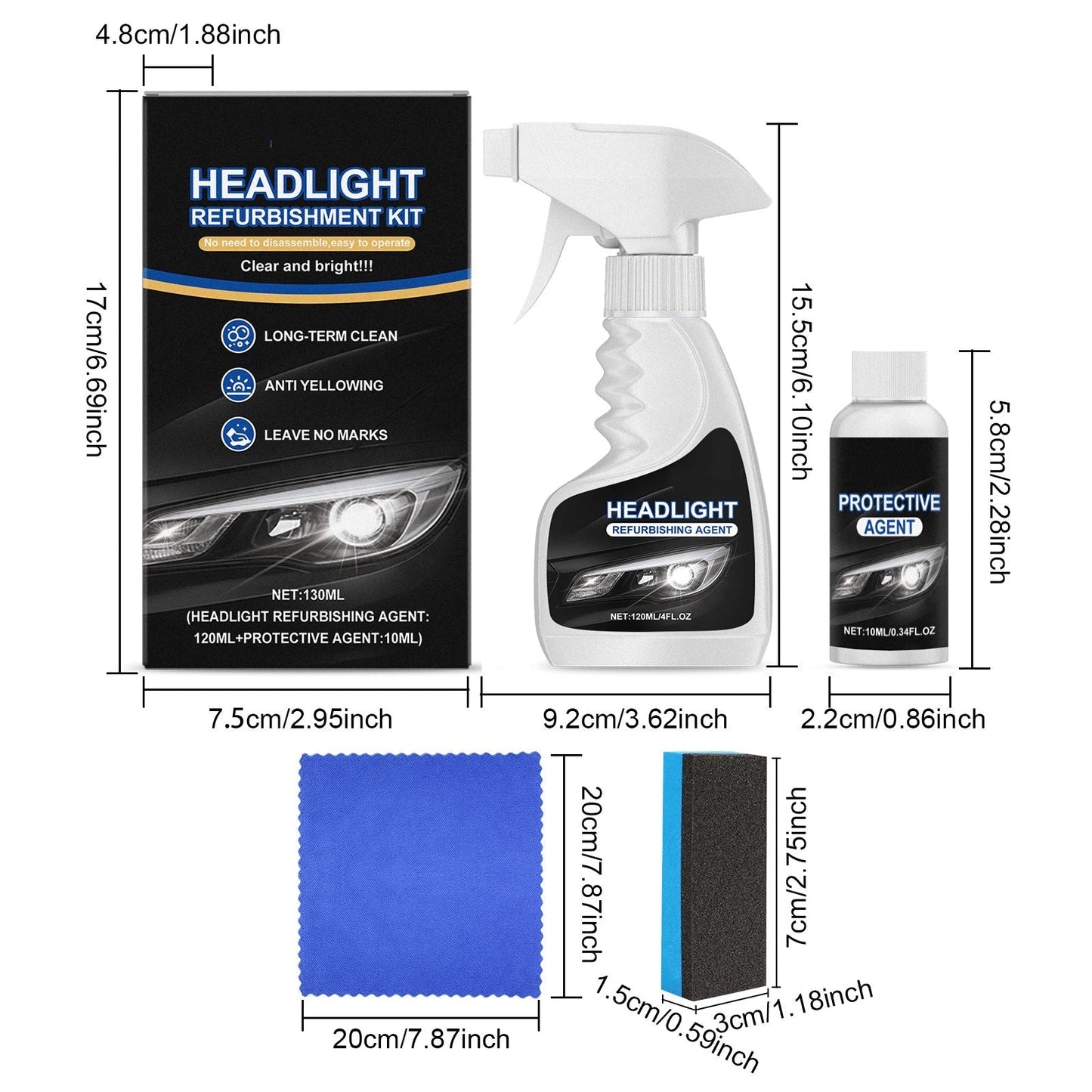 Ajaxfit™💥🚘Automotive Headlamp Restoration Fluid, blurring enhanced crystalline coating refurbisher