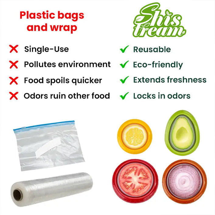 Ajaxfit™Reusable Silicone Stretch Pods 🍅🥑 – Keep Fruits & Vegetables Fresh Longer Without Plastic Wrap