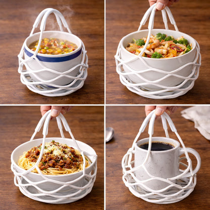 Ajaxfit™  2-in-1 Zero-Void™ Silicone Mesh Bag & Heat-Resistant Trivet Mat for Hot Bowls