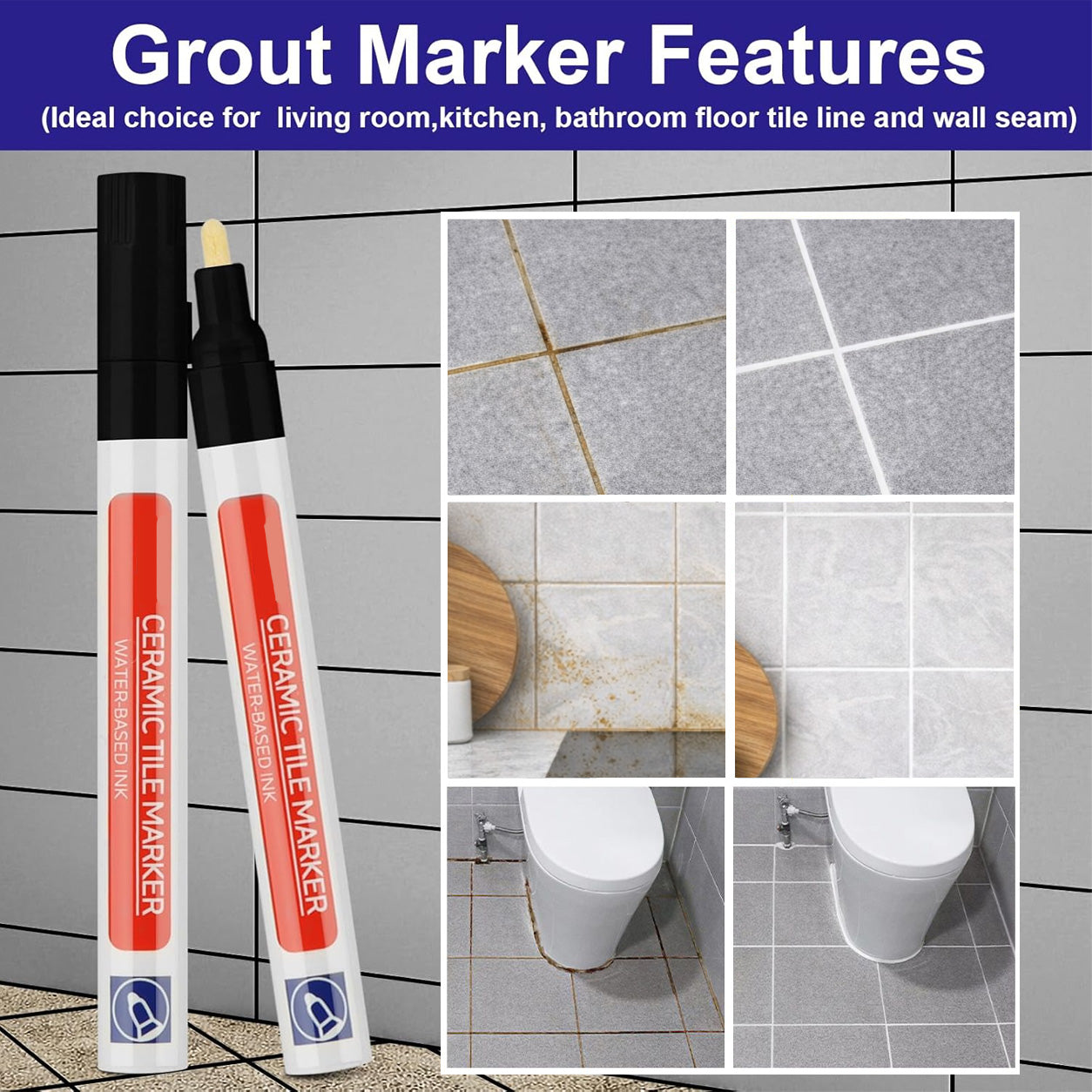 🖌️Ajaxfit™ Anti-Mould & Waterproof Joint Pen for Ceramic Tiles!