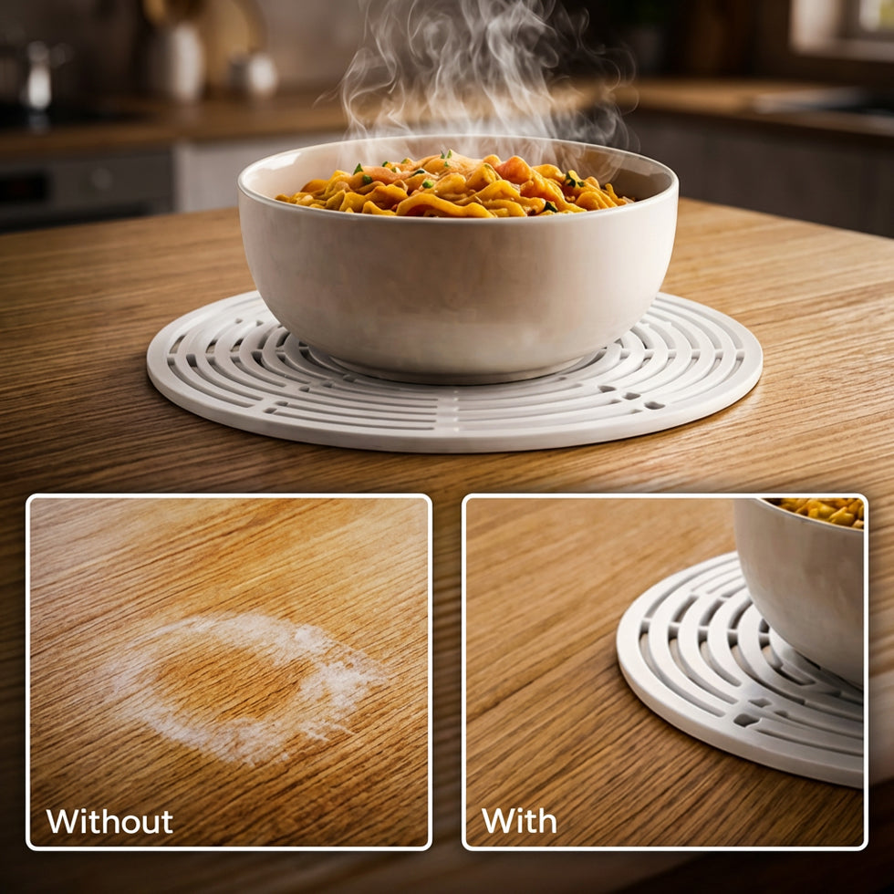 Ajaxfit™  2-in-1 Zero-Void™ Silicone Mesh Bag & Heat-Resistant Trivet Mat for Hot Bowls