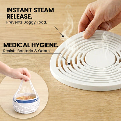 Ajaxfit™  2-in-1 Zero-Void™ Silicone Mesh Bag & Heat-Resistant Trivet Mat for Hot Bowls