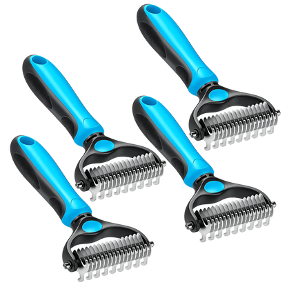 Ajaxfit™ Professional Double-Sided Pet Grooming Rake ✨ Undercoat Deshedding Tool for Dogs & Cats 🐶🐱