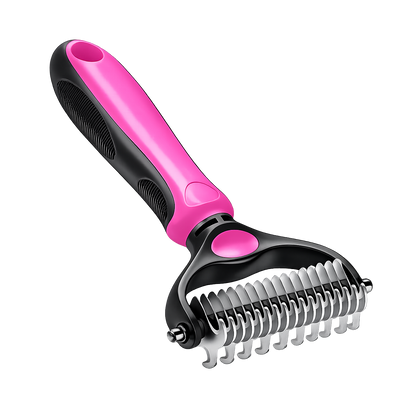 Ajaxfit™ Professional Double-Sided Pet Grooming Rake ✨ Undercoat Deshedding Tool for Dogs & Cats 🐶🐱