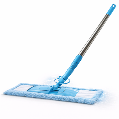 Ajaxfit™ Detachable Coral Fleece Flat Mop with Stainless Steel Handle