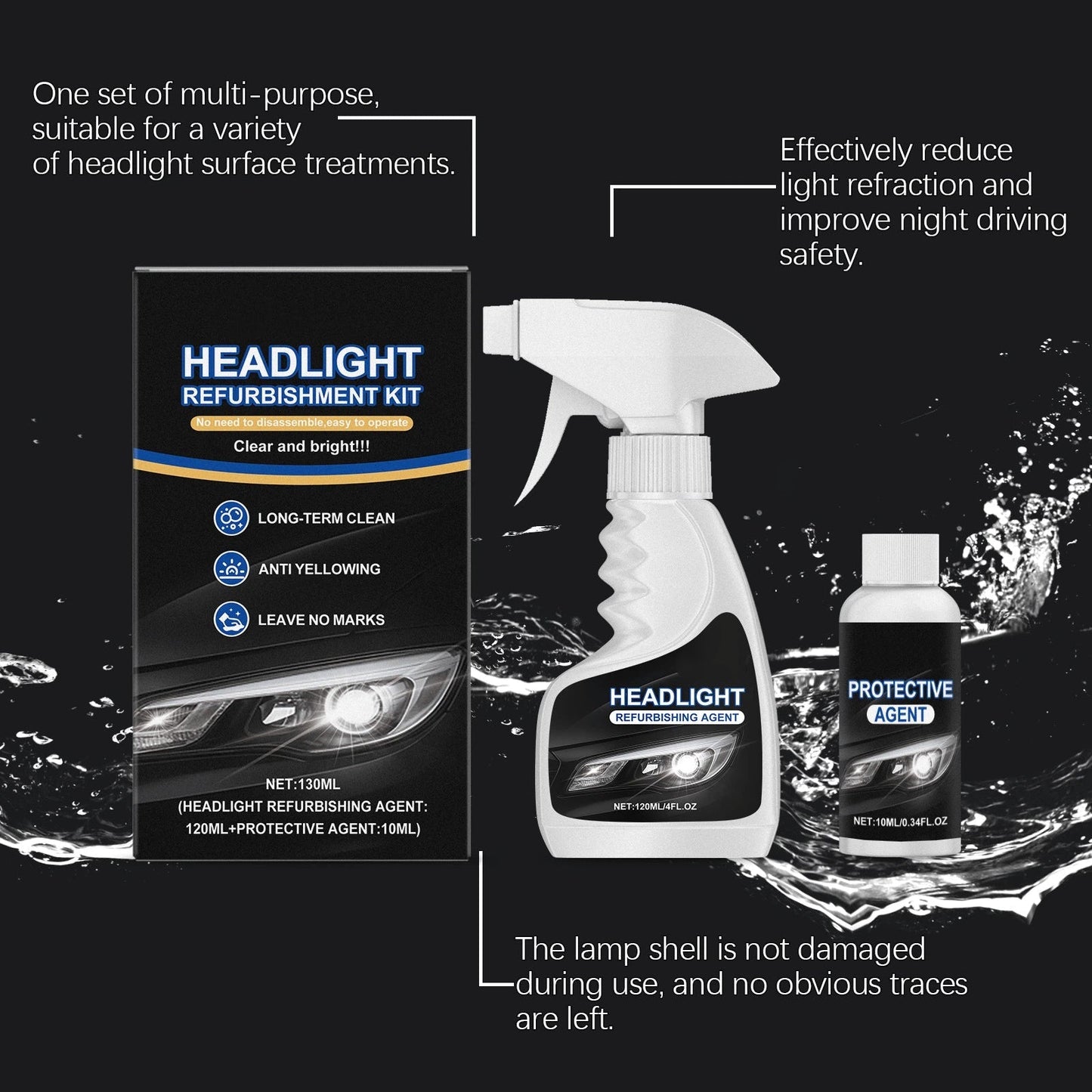 Ajaxfit™💥🚘Automotive Headlamp Restoration Fluid, blurring enhanced crystalline coating refurbisher