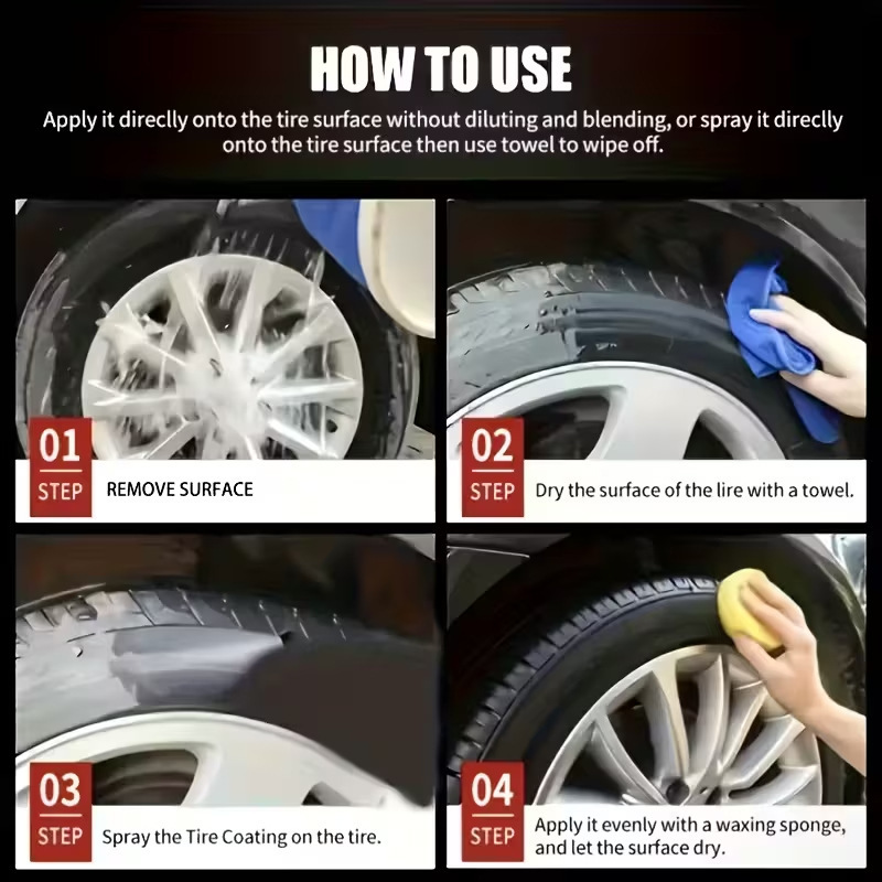 🚗Ajaxfit™ 3-in-1 Tire & Plastic Trim Renewal Paste – Restore Shine & Prevent Cracking