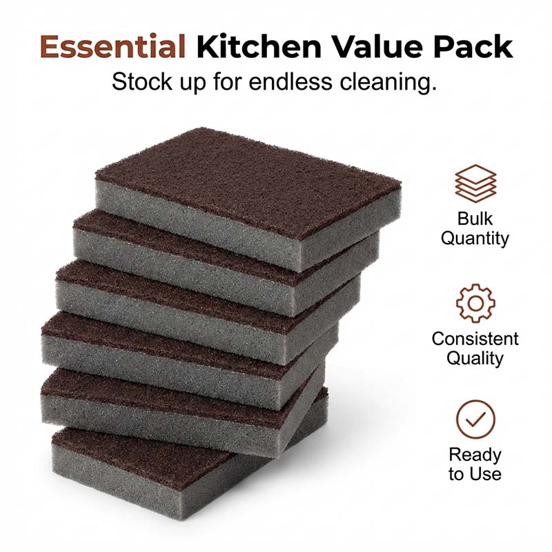 Ajaxfit™🧽🔥2026 HOT SALE🍳Emery Sponge Scrubber – Removes burnt grease & rust instantly. Flexible & durable, ergonomic handle. A heavy-duty cleaning essential. 🍳✨