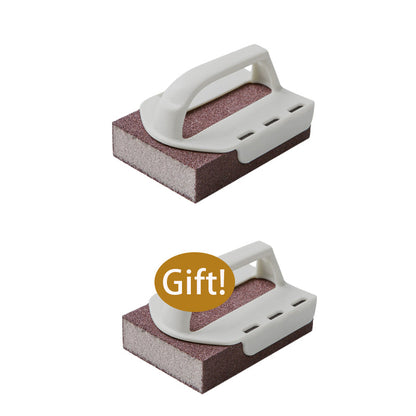 Ajaxfit™🧽🔥2026 HOT SALE🍳Emery Sponge Scrubber – Removes burnt grease & rust instantly. Flexible & durable, ergonomic handle. A heavy-duty cleaning essential. 🍳✨